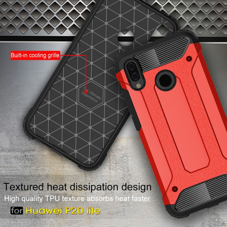 For Huawei  P20 Lite Full-body Rugged TPU + PC Combination Back Cover Case (Red) - Huawei Cases by buy2fix | Online Shopping UK | buy2fix