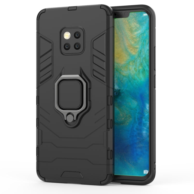 PC + TPU Shockproof Protective Case for Huawei Mate 20 Pro, with Magnetic Ring Holder (Black) by buy2fix
