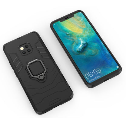 PC + TPU Shockproof Protective Case for Huawei Mate 20 Pro, with Magnetic Ring Holder (Black) by buy2fix
