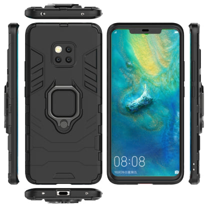 PC + TPU Shockproof Protective Case for Huawei Mate 20 Pro, with Magnetic Ring Holder (Black) by buy2fix