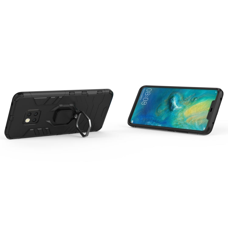 PC + TPU Shockproof Protective Case for Huawei Mate 20 Pro, with Magnetic Ring Holder (Black) by buy2fix