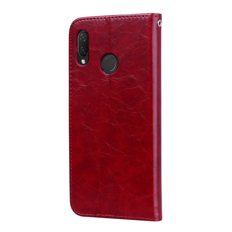 Business Style Oil Wax Texture Horizontal Flip Leather Case for Huawei Nova 3i & P smart Plus, with Holder & Card Slots & Wallet(Red) - Huawei Cases by buy2fix | Online Shopping UK | buy2fix