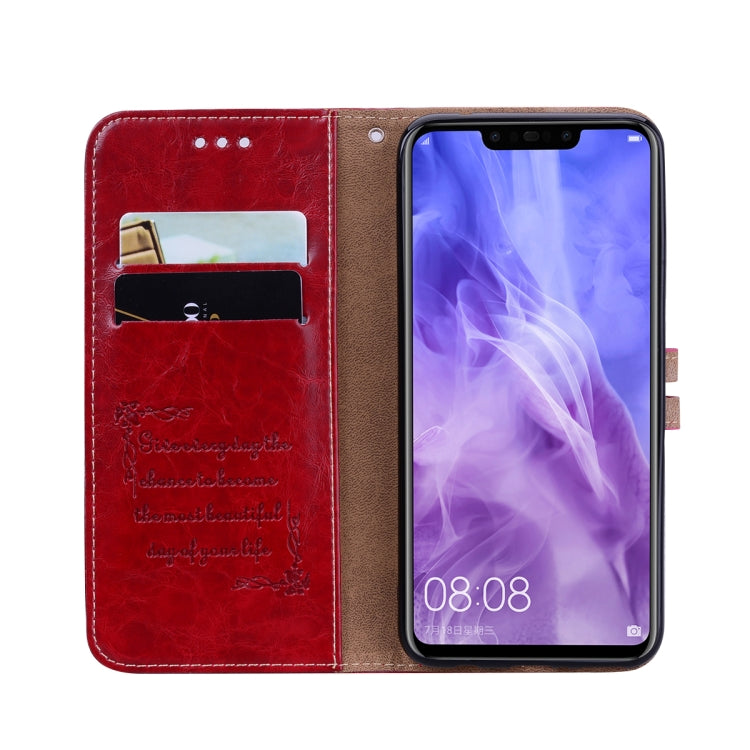 Business Style Oil Wax Texture Horizontal Flip Leather Case for Huawei Nova 3i & P smart Plus, with Holder & Card Slots & Wallet(Red) - Huawei Cases by buy2fix | Online Shopping UK | buy2fix