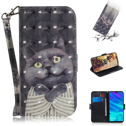 3D Colored Drawing Hug Cat Pattern Horizontal Flip Leather Case for Huawei P Smart+ 2019 / Enjoy 9s / Honor 10i / Honor 20i / Honor 20 Lite, with Holder & Card Slots & Wallet - Honor Cases by buy2fix | Online Shopping UK | buy2fix
