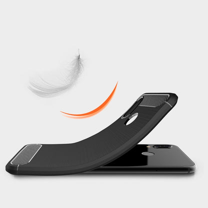 For Huawei  P20 Lite Brushed Texture Carbon Fiber Shockproof TPU Protective Back Case (Black) - Huawei Cases by buy2fix | Online Shopping UK | buy2fix
