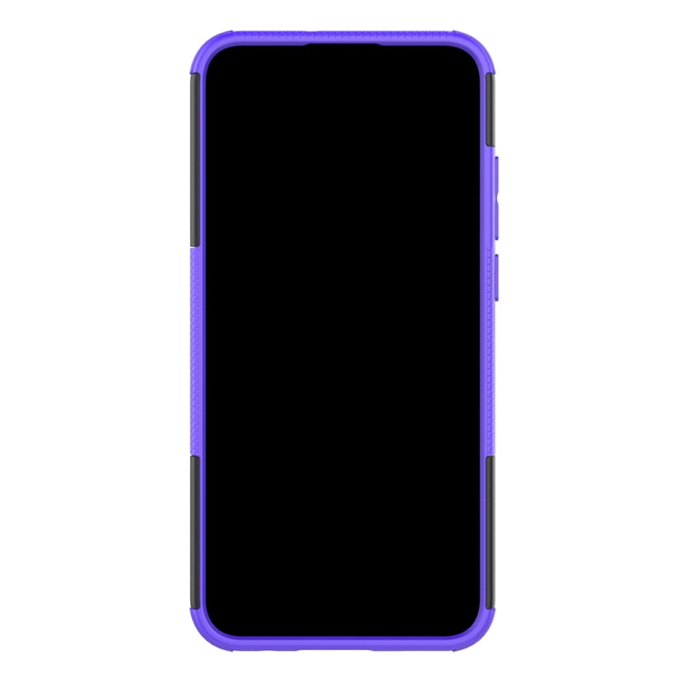 Tire Texture TPU+PC Shockproof Case for Huawei P Smart+ 2019, with Holder (Purple) - Huawei Cases by buy2fix | Online Shopping UK | buy2fix