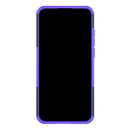 Tire Texture TPU+PC Shockproof Case for Huawei P Smart+ 2019, with Holder (Purple) - Huawei Cases by buy2fix | Online Shopping UK | buy2fix