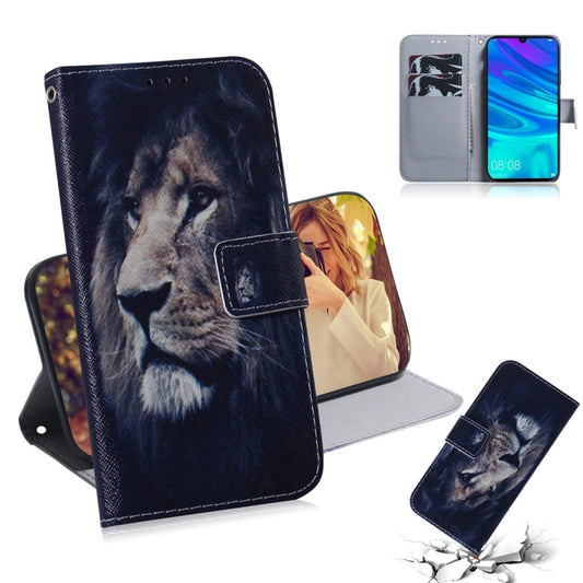 Lion Pattern Coloured Drawing Horizontal Flip Leather Case for Huawei P Smart (2019) / Honor 10 Lite, with Holder & Card Slots & Wallet - Honor Cases by buy2fix | Online Shopping UK | buy2fix