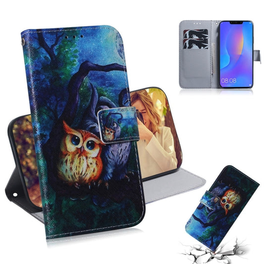 Oil Painting Owl Pattern Coloured Drawing Horizontal Flip Leather Case for Huawei P Smart+ 2019 / Nova 3i, with Holder & Card Slots & Wallet - Huawei Cases by buy2fix | Online Shopping UK | buy2fix