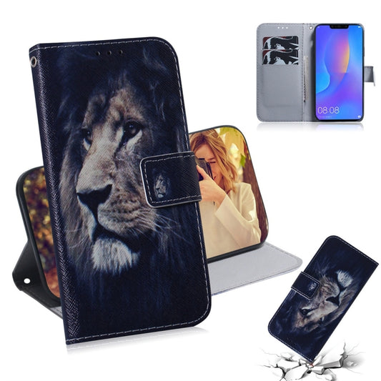 Lion Pattern Coloured Drawing Horizontal Flip Leather Case for Huawei P Smart+ 2019 / Nova 3i, with Holder & Card Slots & Wallet - Huawei Cases by buy2fix | Online Shopping UK | buy2fix