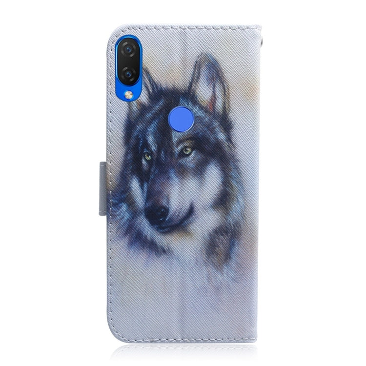 White Wolf Pattern Coloured Drawing Horizontal Flip Leather Case for Huawei P Smart+ 2019 / Nova 3i, with Holder & Card Slots & Wallet - Huawei Cases by buy2fix | Online Shopping UK | buy2fix