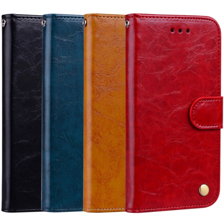 Business Style Oil Wax Texture Horizontal Flip Leather Case for Huawei P Smart / Enjoy 7S, with Holder & Card Slots & Wallet(Blue) - Huawei Cases by buy2fix | Online Shopping UK | buy2fix