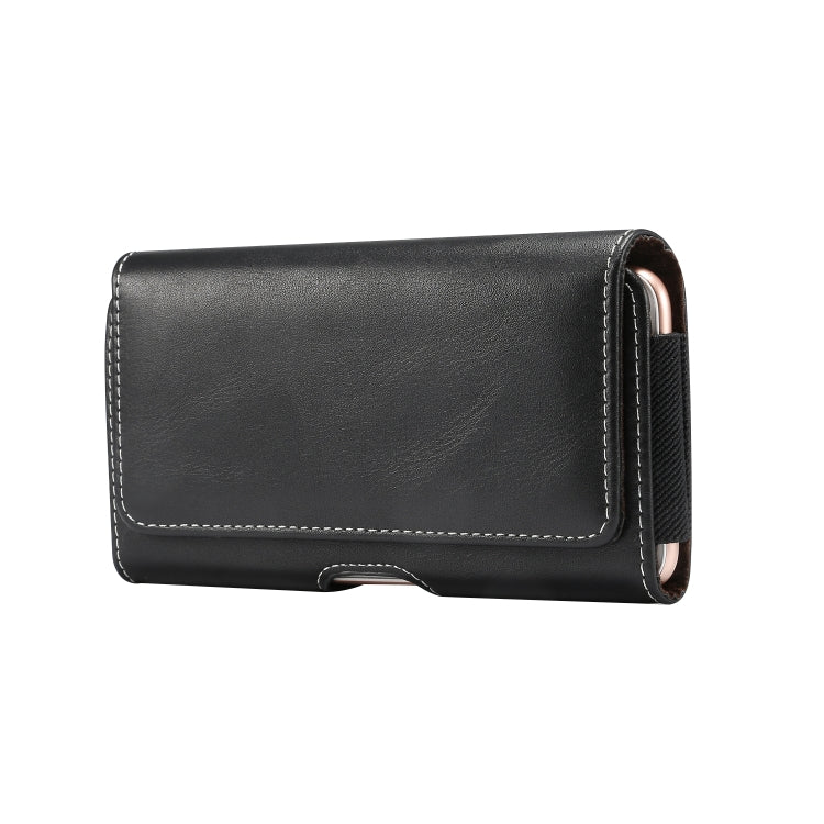 Men Lambskin Texture Multi-functional Universal Mobile Phone Waist Pack Leather Case for 6.9 Inch or Below Smartphones(Black) - Huawei Cases by buy2fix | Online Shopping UK | buy2fix