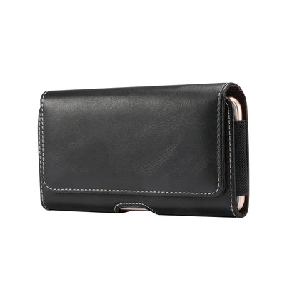 Men Lambskin Texture Multi-functional Universal Mobile Phone Waist Pack Leather Case for 6.9 Inch or Below Smartphones(Black) - Huawei Cases by buy2fix | Online Shopping UK | buy2fix