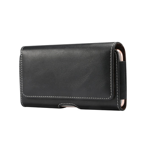 Men Lambskin Texture Multi-functional Universal Mobile Phone Waist Pack Leather Case for 6.9 Inch or Below Smartphones(Black) - Huawei Cases by buy2fix | Online Shopping UK | buy2fix