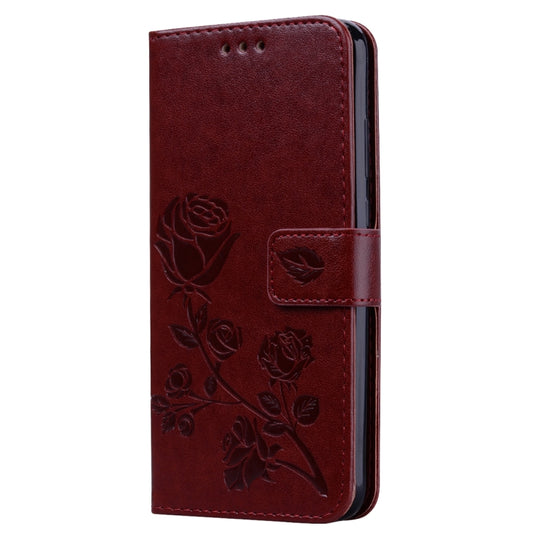 Rose Embossed Horizontal Flip PU Leather Case for Huawei P Smart 2019, with Holder & Card Slots & Wallet(Brown) - Huawei Cases by buy2fix | Online Shopping UK | buy2fix