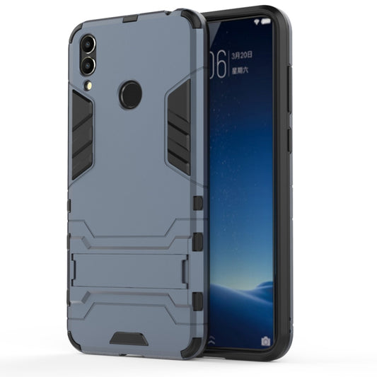 Shockproof PC + TPU Case for Huawei Honor 8C, with Holder(Navy Blue) by buy2fix