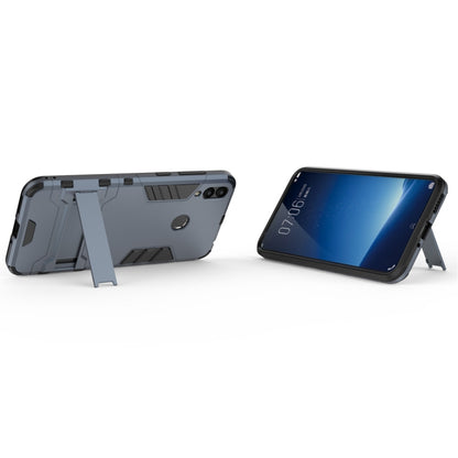Shockproof PC + TPU Case for Huawei Honor 8C, with Holder(Navy Blue) by buy2fix