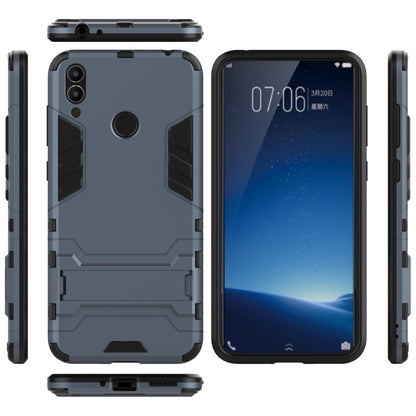 Shockproof PC + TPU Case for Huawei Honor 8C, with Holder(Navy Blue) by buy2fix