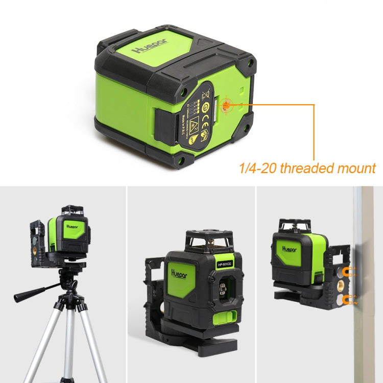 901CG H360 Degrees / V130 Degrees Laser Level Covering Walls and Floors 5 Line Green Beam IP54 Water / Dust proof(Green) - Laser Rangefinder by buy2fix | Online Shopping UK | buy2fix