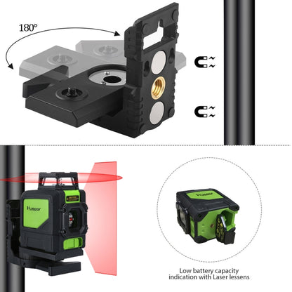 901CR H360 Degrees / V130 Degrees Laser Level Covering Walls and Floors 5 Line Red Beam IP54 Water / Dust proof(Red) - Laser Rangefinder by buy2fix | Online Shopping UK | buy2fix