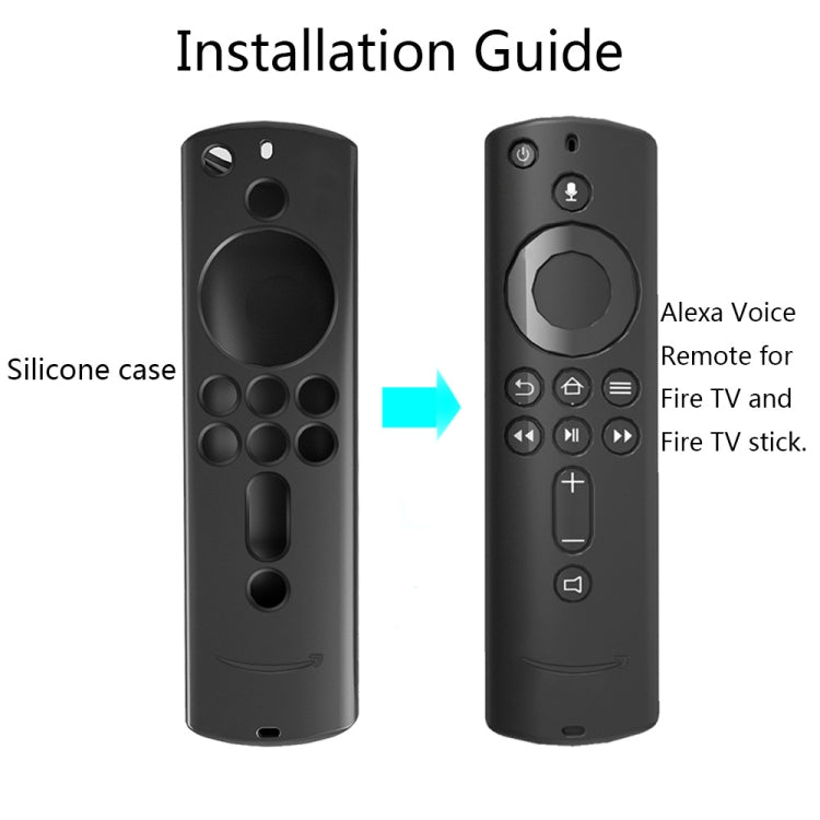 Non-slip Texture Washable Silicone Remote Control Cover for Amazon Fire TV Remote Controller (Black) - Remote Control Covers by buy2fix | Online Shopping UK | buy2fix