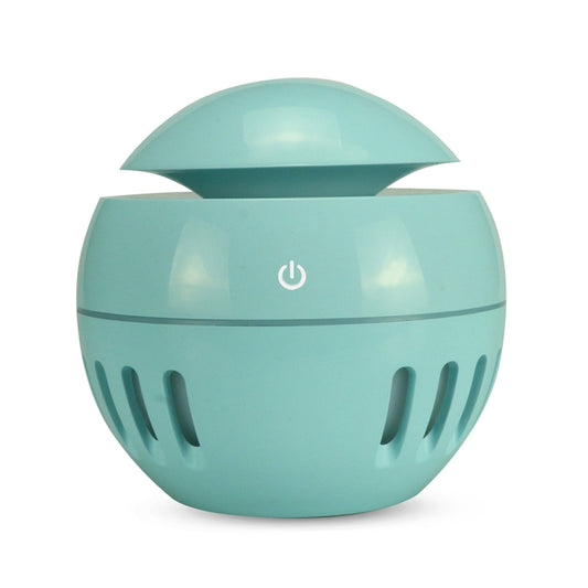 Wood Grain USB Hollowed-out Humidifier Seven Color Aromatherapy Lamp Automatic Alcohol Sprayer with Remote Control(Sky Blue) - Air Purifiers & Accessories by buy2fix | Online Shopping UK | buy2fix