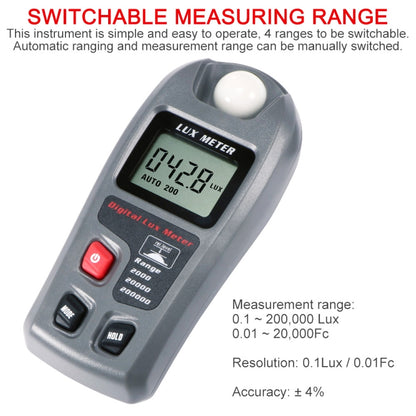 MT-30 LCD Portable Digital Light Lux Meter for Factory / School / House Various Occasion, Range: 0.1-200,000 Lux - Light & Sound Meter by buy2fix | Online Shopping UK | buy2fix