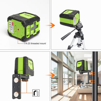 9011G 1V1H 15mW 2 Line Green Beam Laser Level Covering Walls and Floors(Green) - Laser Rangefinder by buy2fix | Online Shopping UK | buy2fix