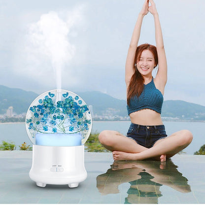 ML-824 100ML Gypsophila Flowers Aromatherapy Diffuser Air Humidifier with Colorful LED Light for Office / Home(Blue) - Air Purifiers & Accessories by buy2fix | Online Shopping UK | buy2fix
