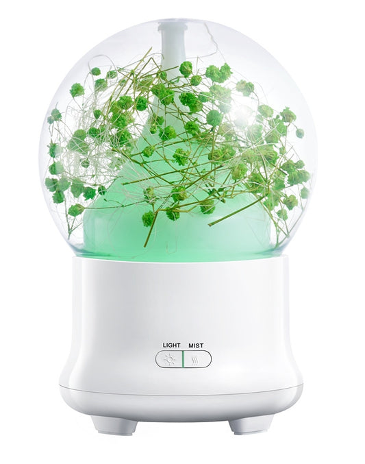 ML-824 100ML Gypsophila Flowers Aromatherapy Diffuser Air Humidifier with Colorful LED Light for Office / Home(Green) - Air Purifiers & Accessories by buy2fix | Online Shopping UK | buy2fix
