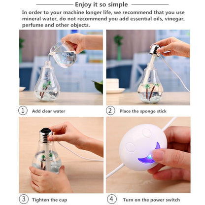 400ML Colorful Light Portable Bulb Shape Aromatherapy Air Purifier Humidifier for Home / Office / Car(Gold) - Air Purifiers & Accessories by buy2fix | Online Shopping UK | buy2fix
