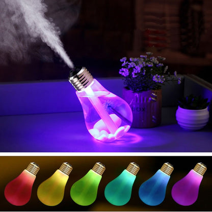400ML Colorful Light Portable Bulb Shape Aromatherapy Air Purifier Humidifier for Home / Office / Car(Silver) - Air Purifiers & Accessories by buy2fix | Online Shopping UK | buy2fix