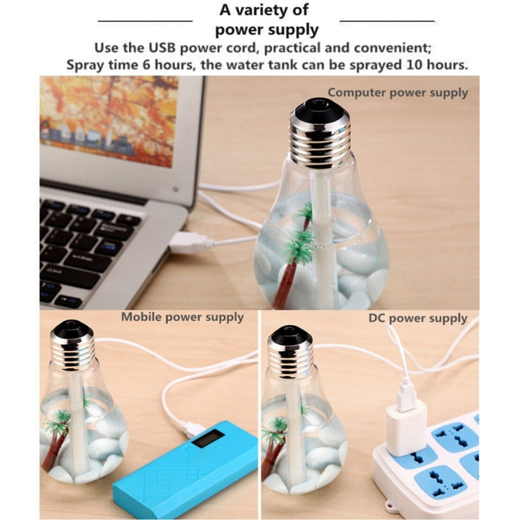 400ML Colorful Light Portable Bulb Shape Aromatherapy Air Purifier Humidifier for Home / Office / Car(Silver) - Air Purifiers & Accessories by buy2fix | Online Shopping UK | buy2fix