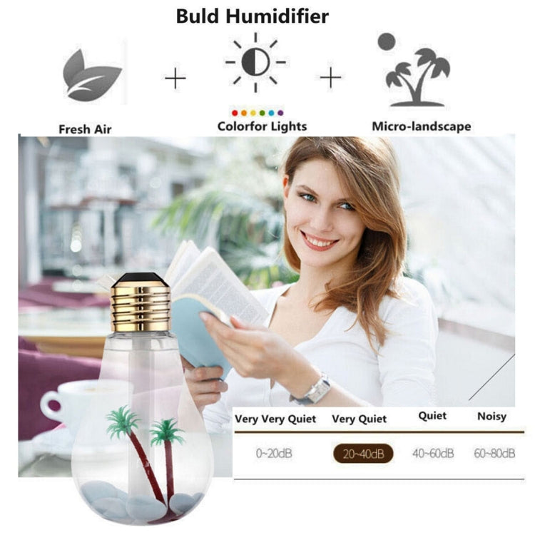 400ML Colorful Light Portable Bulb Shape Aromatherapy Air Purifier Humidifier for Home / Office / Car(Silver) - Air Purifiers & Accessories by buy2fix | Online Shopping UK | buy2fix