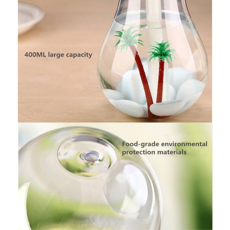400ML Colorful Light Portable Bulb Shape Aromatherapy Air Purifier Humidifier for Home / Office / Car(Silver) - Air Purifiers & Accessories by buy2fix | Online Shopping UK | buy2fix