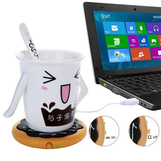 Donut Design USB Power Cable Desktop Mug Cup Warmer Tea Coffee Drinks Heating Mat Pad by buy2fix