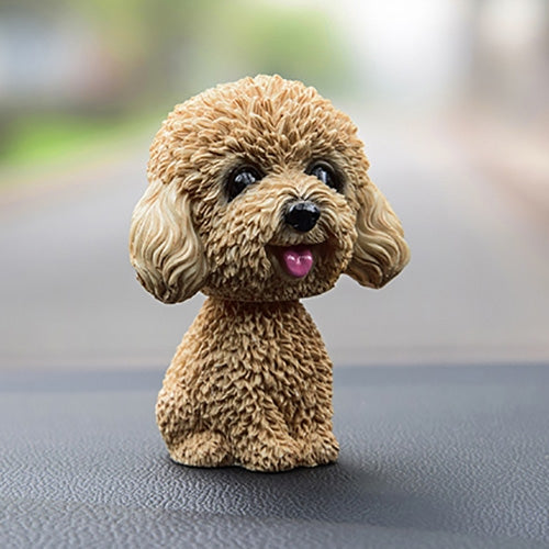 Shaking Head Dog Car Ornaments Resins Lovely Cartoon Dog New Year Gifts with Double-sided Adhesive Tape by buy2fix