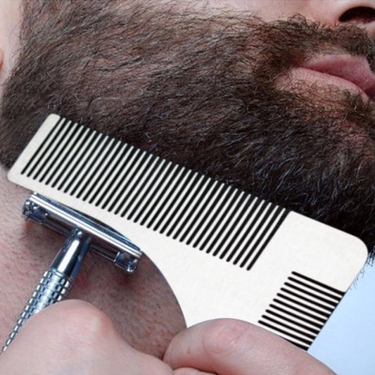L Shaped Stainless Steel Beard Shaper  Facial Hair Shaping Tool, Random Color Delivery - Hair Trimmer by buy2fix | Online Shopping UK | buy2fix