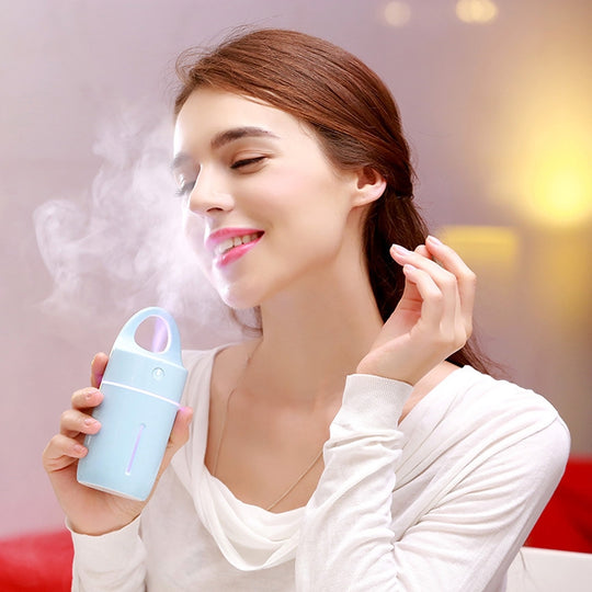 1.5W - 2W 175ml Mini Portable USB Negative Ions Humidifier Beauty and Water Supplement Instrument with Colorful LED Light(Blue)