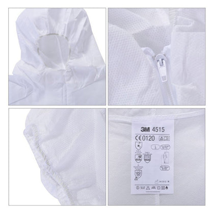 3M 4515 One-piece White Anti-static Anti-chemical Dustproof Sandblasting Suit with Cap, Size: M - Protective Clothing by buy2fix | Online Shopping UK | buy2fix