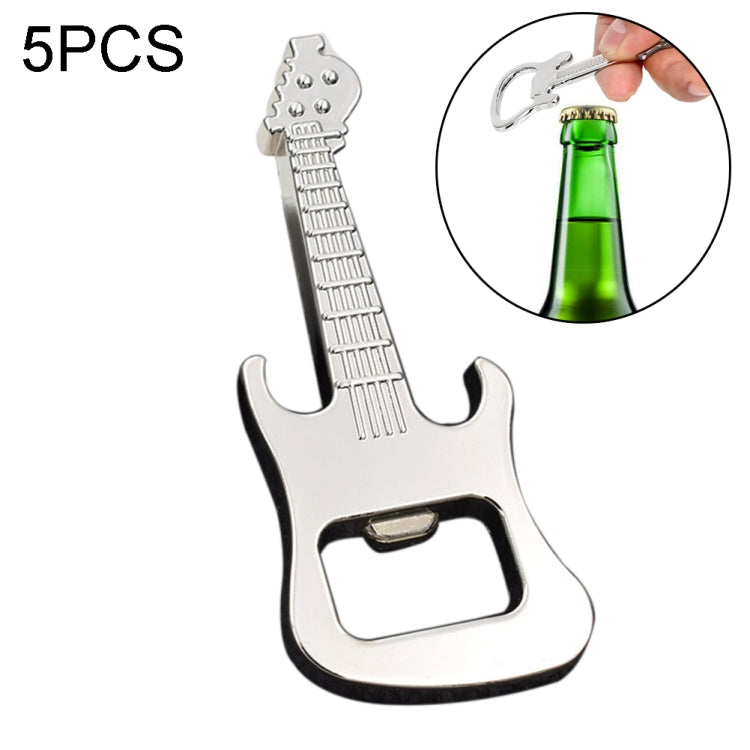 5 PCS Multi-function Guitar Bottle Opener Key Chain Car Key Pendant, Size: 8.5x3.5cm by buy2fix