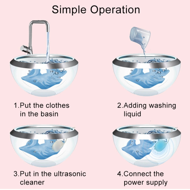 Portable Mini Ultrasonic Washing Machine Cleaner for Clothing / Vegetable / Fruit - Ultrasonic Cleaner by buy2fix | Online Shopping UK | buy2fix