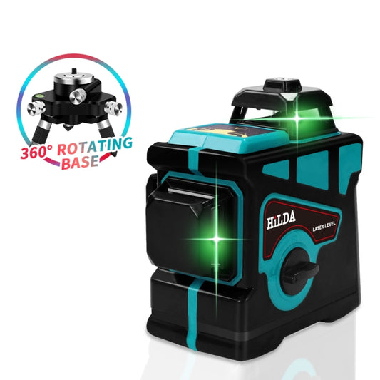 Hilda LS055 Laser Level 12 Lines 3D Self-leveling 360 Cross Horizontal Vertical Level Green Beam - Laser Rangefinder by buy2fix | Online Shopping UK | buy2fix