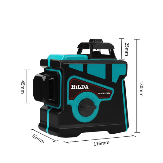 Hilda LS055 Laser Level 12 Lines 3D Self-leveling 360 Cross Horizontal Vertical Level Green Beam - Laser Rangefinder by buy2fix | Online Shopping UK | buy2fix