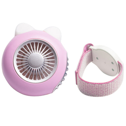LORDNINO SBF003 3W USB Charging Portable Electric Fan with Magnetic Wristband, 3 Speed Control (Pink) by buy2fix