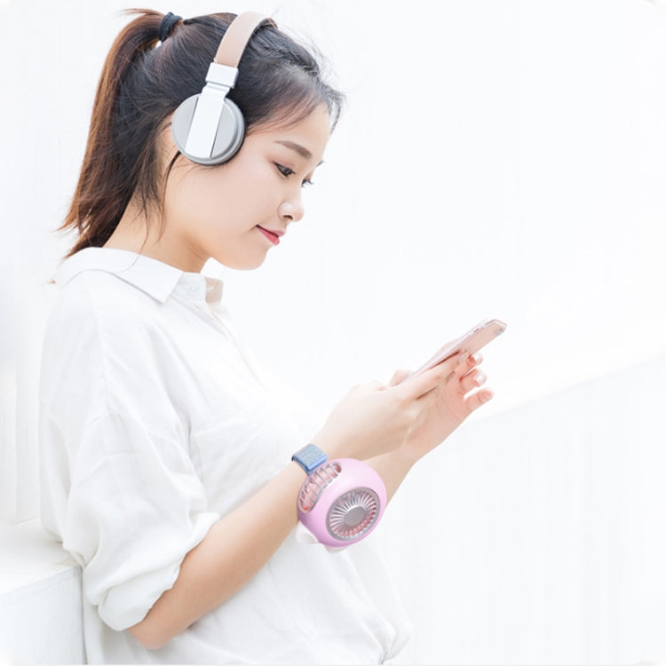 LORDNINO SBF003 3W USB Charging Portable Electric Fan with Magnetic Wristband, 3 Speed Control (Pink) by buy2fix