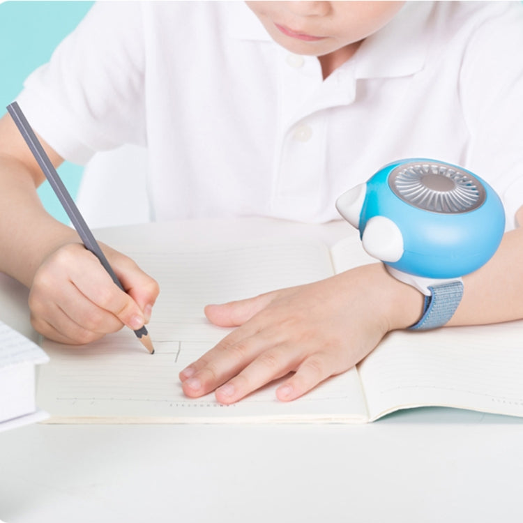 LORDNINO SBF003 3W USB Charging Portable Electric Fan with Magnetic Wristband, 3 Speed Control (Blue) by buy2fix