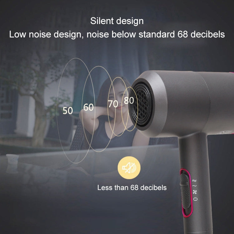 High-power Anionic Cold Hot Air Constant Temperature Hair Dryer, EU Plug(Red + Grey) - Hair Dryers & Accessories by buy2fix | Online Shopping UK | buy2fix