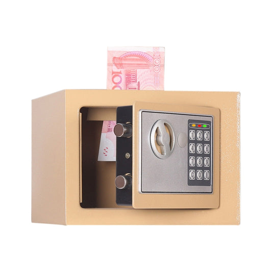17E Home Mini Electronic Security Lock Box Wall Cabinet Safety Box with Coin-operated Function(Champagne Gold) - Safety Box by buy2fix | Online Shopping UK | buy2fix
